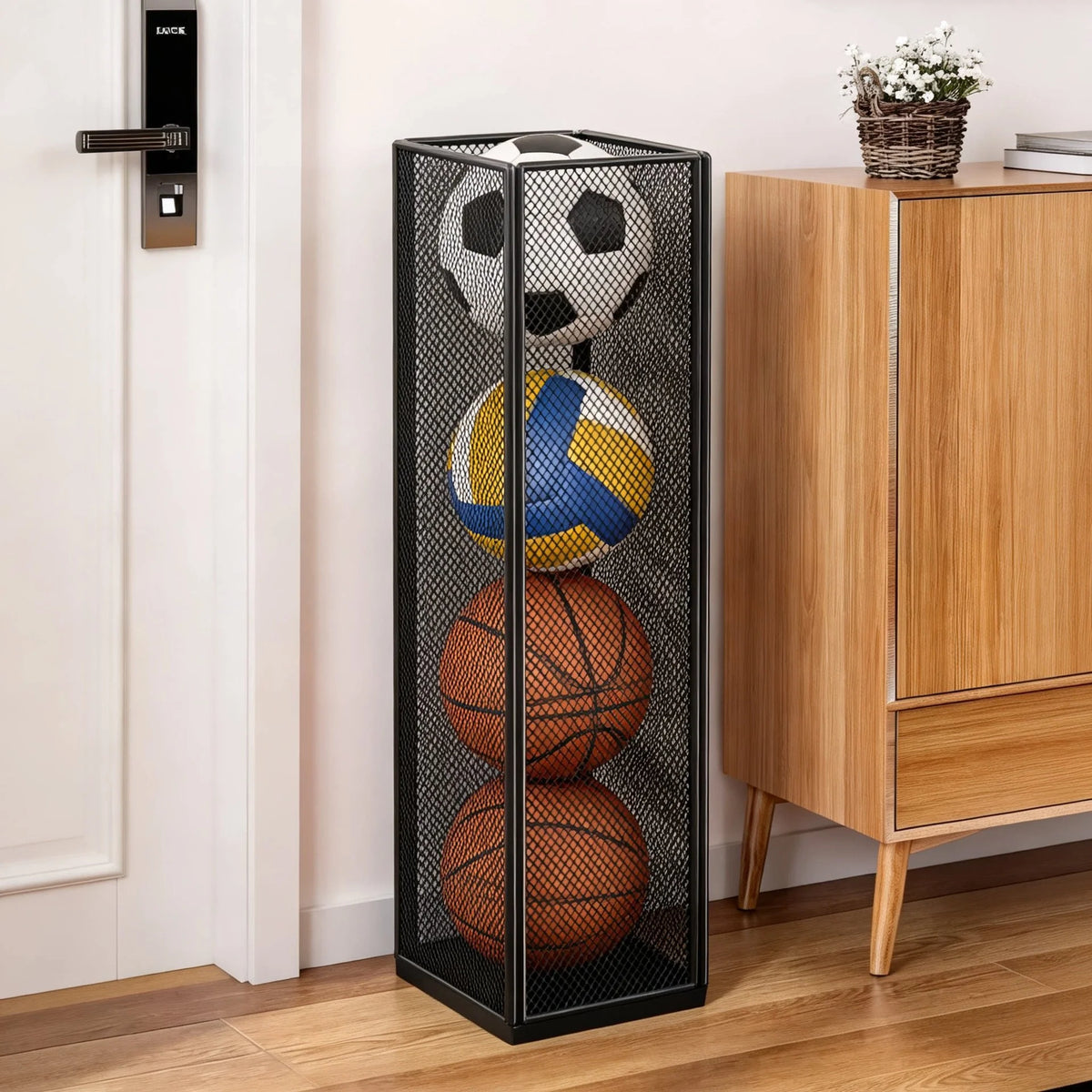 Umbrella Stand Compact Ventilated Metal Mesh Rust-Resistant