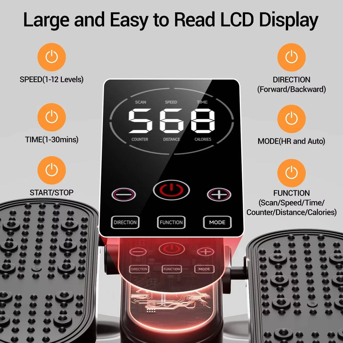 Under-Desk Elliptical Remote Control & Whisper-Quiet 12 Programs