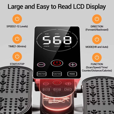 Under-Desk Elliptical Remote Control & Whisper-Quiet 12 Programs