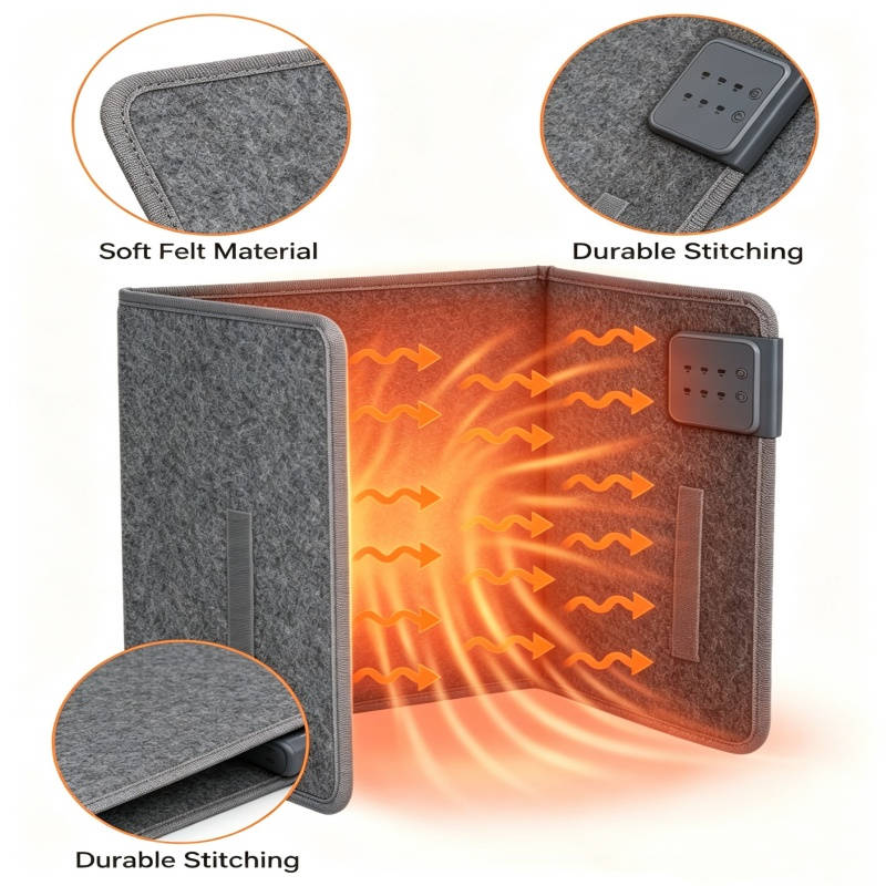 Under Desk Heater Foldable Mat & Foot-Activated Control