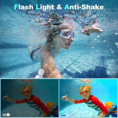 Underwater Camera 4K 64MP Waterproof to 16 Feet