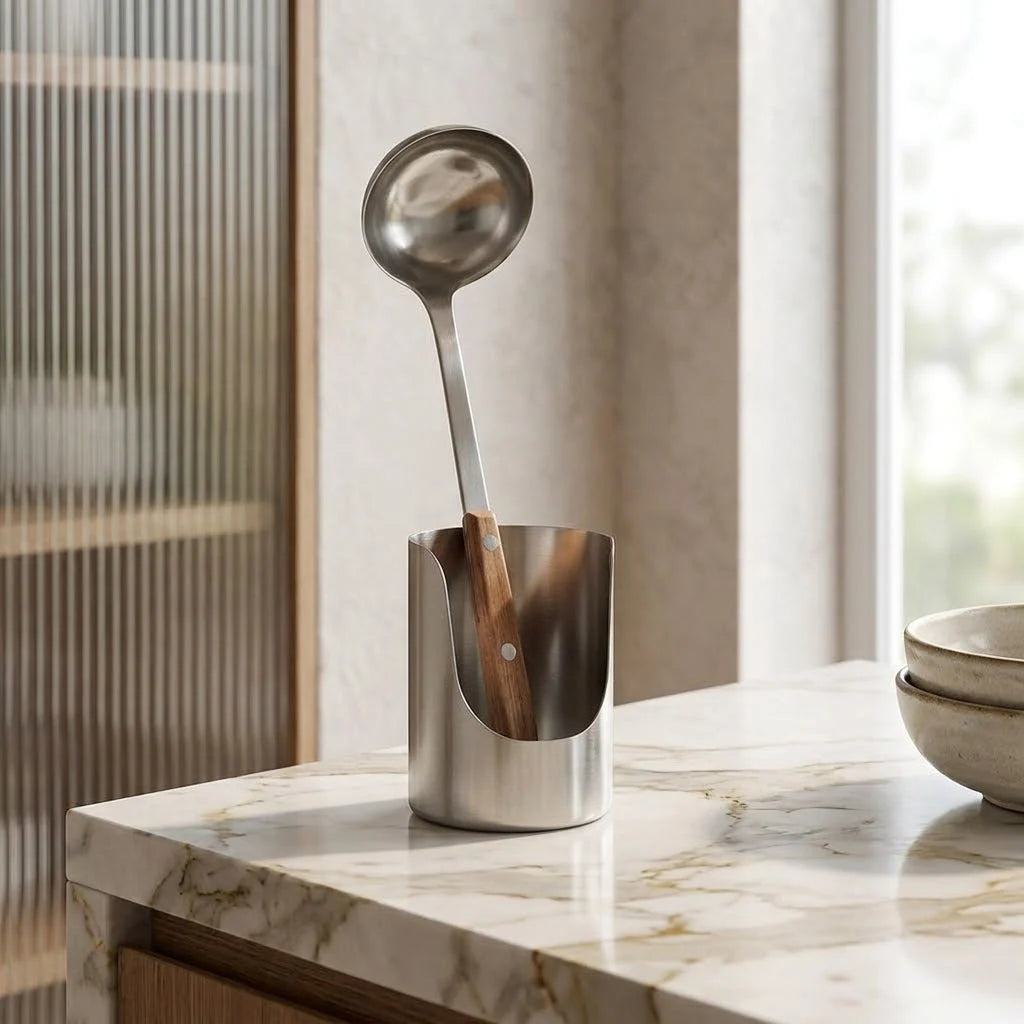 Utensil Rest Holder Stainless Steel Space-Saving Vertical Design