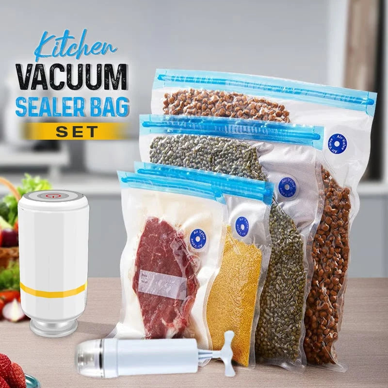 Vacuum Sealer Kit Pump & Reusable Bags 40-Piece