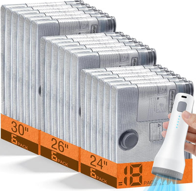 Vacuum Storage Bags Wireless Pump Zipper Seal Set of 15