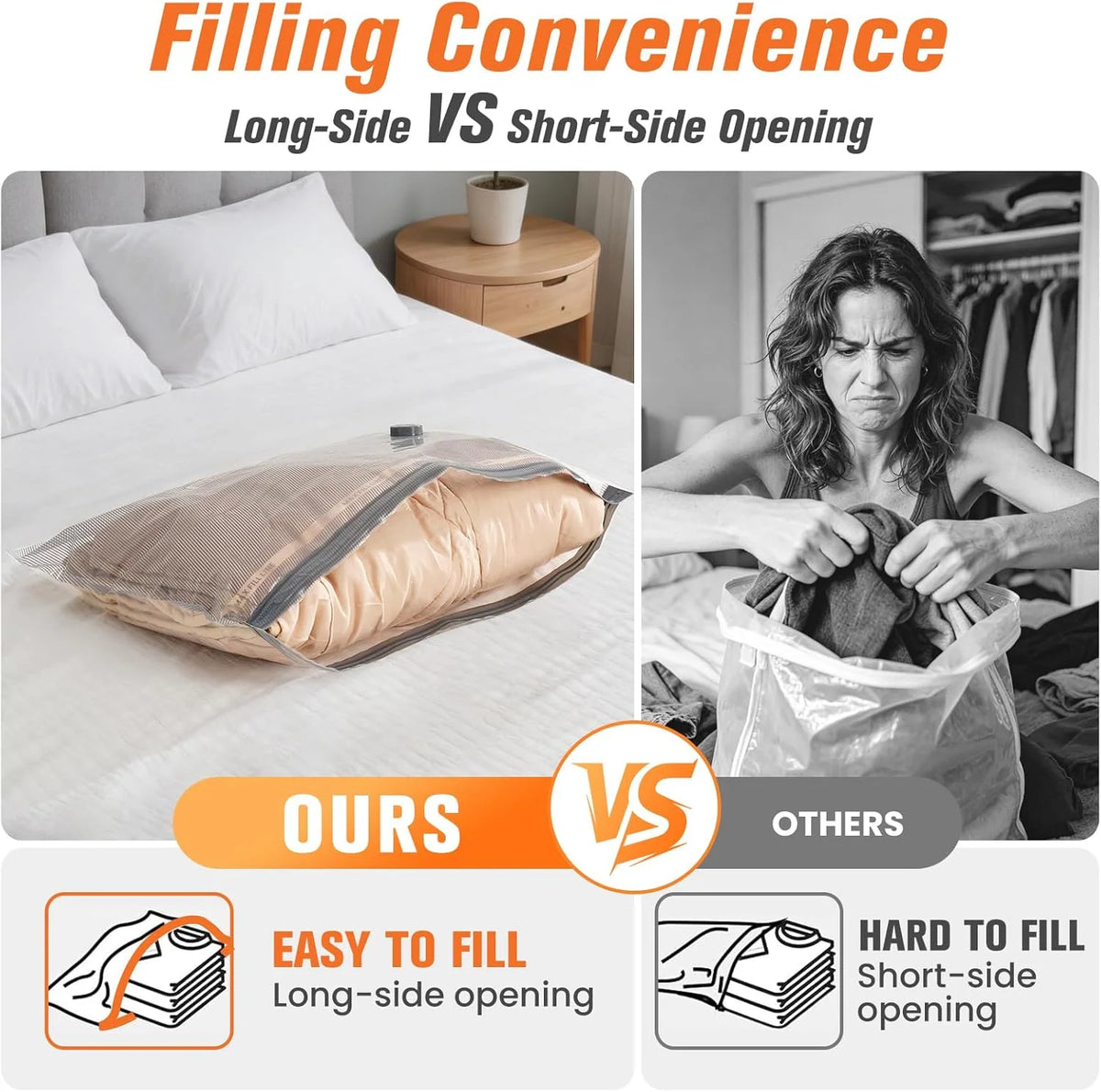 Vacuum Storage Bags Wireless Pump Zipper Seal Set of 15
