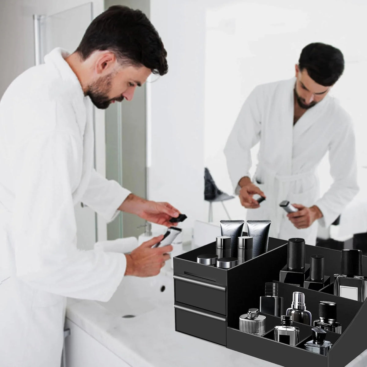 Vanity Bottle Organizer Multi-Slot Stable Base Compact Storage