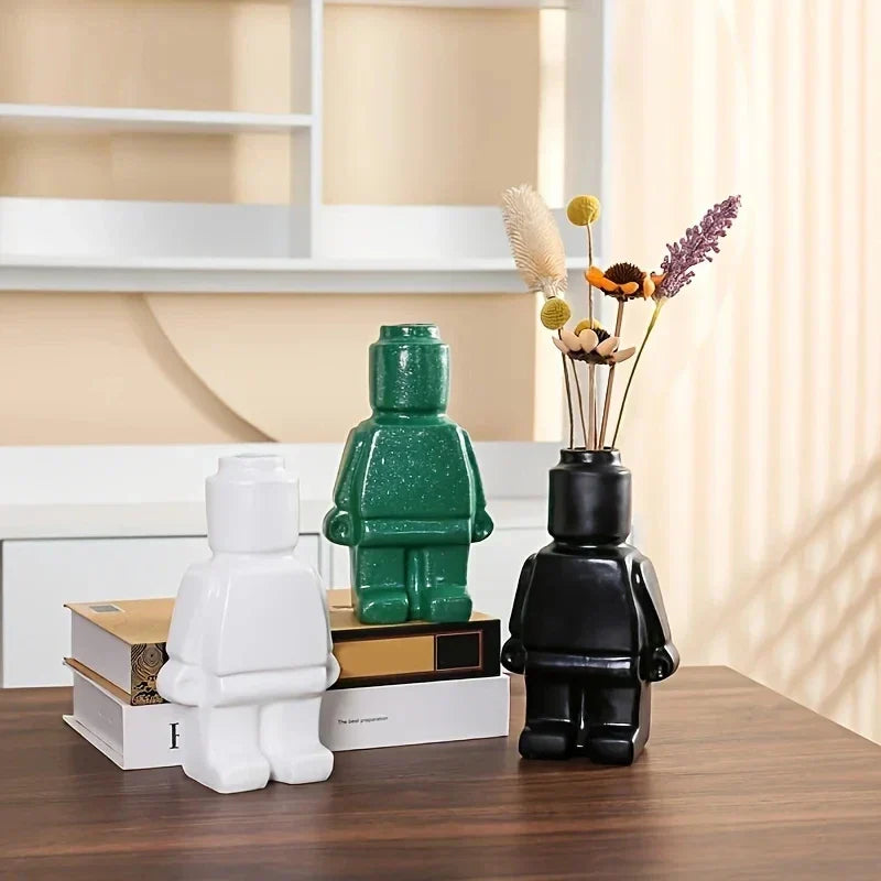 Vase Modern Building Block Smooth Resin