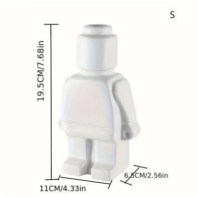 Vase Modern Building Block Smooth Resin