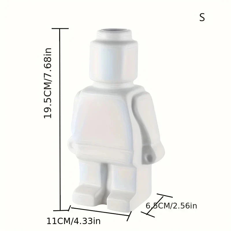 Vase Modern Building Block Smooth Resin