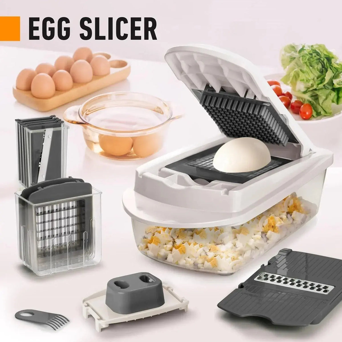 Vegetable Cutter Interchangeable Stainless Steel Blades & Collection Container