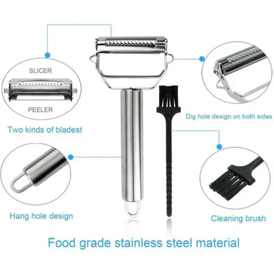 Vegetable Peeler & Julienne Cutter Ultra-Sharp Stainless Steel Ergonomic Grip