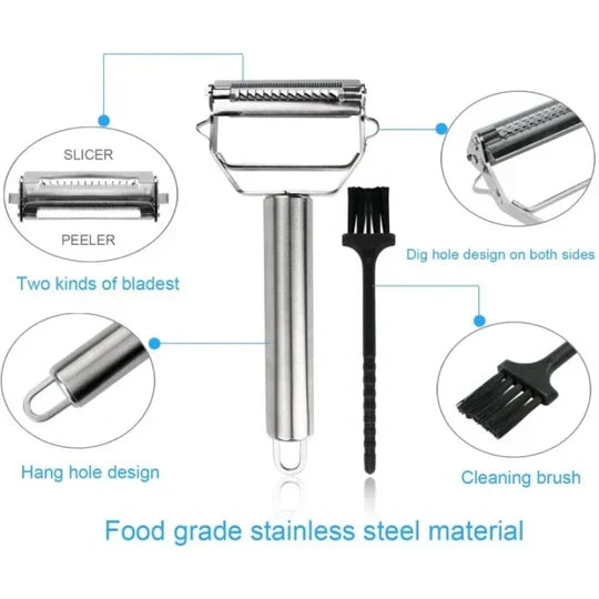 Vegetable Peeler & Julienne Cutter Ultra-Sharp Stainless Steel Ergonomic Grip
