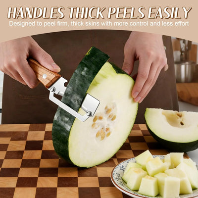 Vegetable Peeler Wide Blade & Julienne Edge Wooden Handle