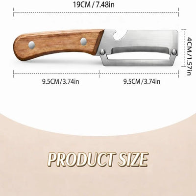 Vegetable Peeler Wide Blade & Julienne Edge Wooden Handle