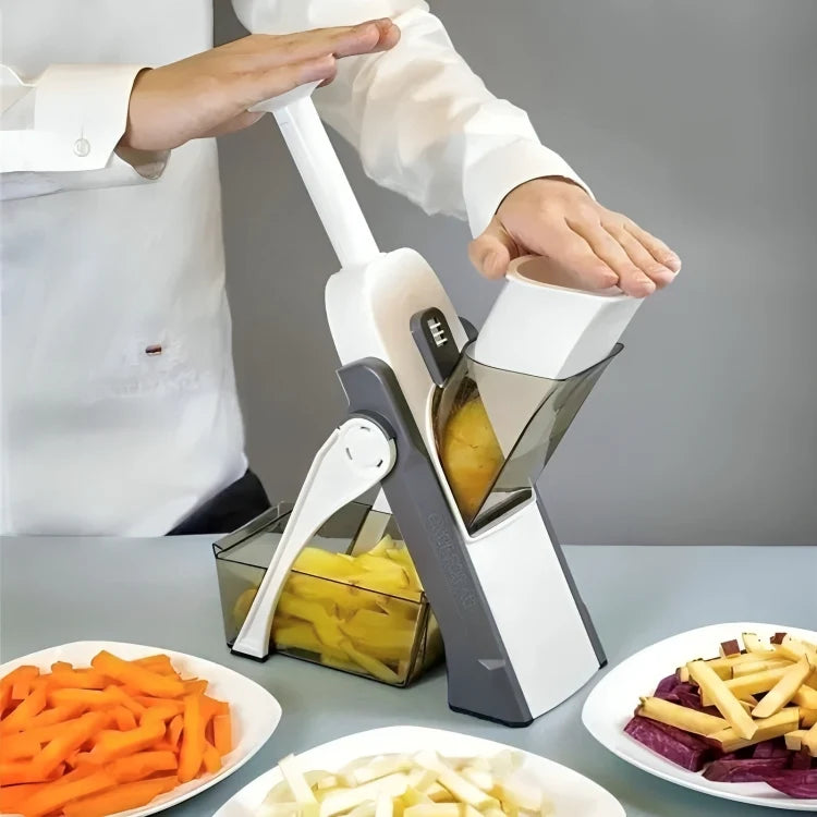 Vegetable Slicer Hand-Press Built-In Container