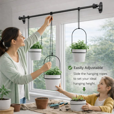 Vertical Garden Set Height-Adjustable & Space-Saving 3 Plant Holders