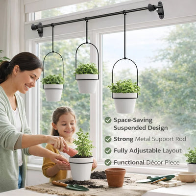Vertical Garden Set Height-Adjustable & Space-Saving 3 Plant Holders