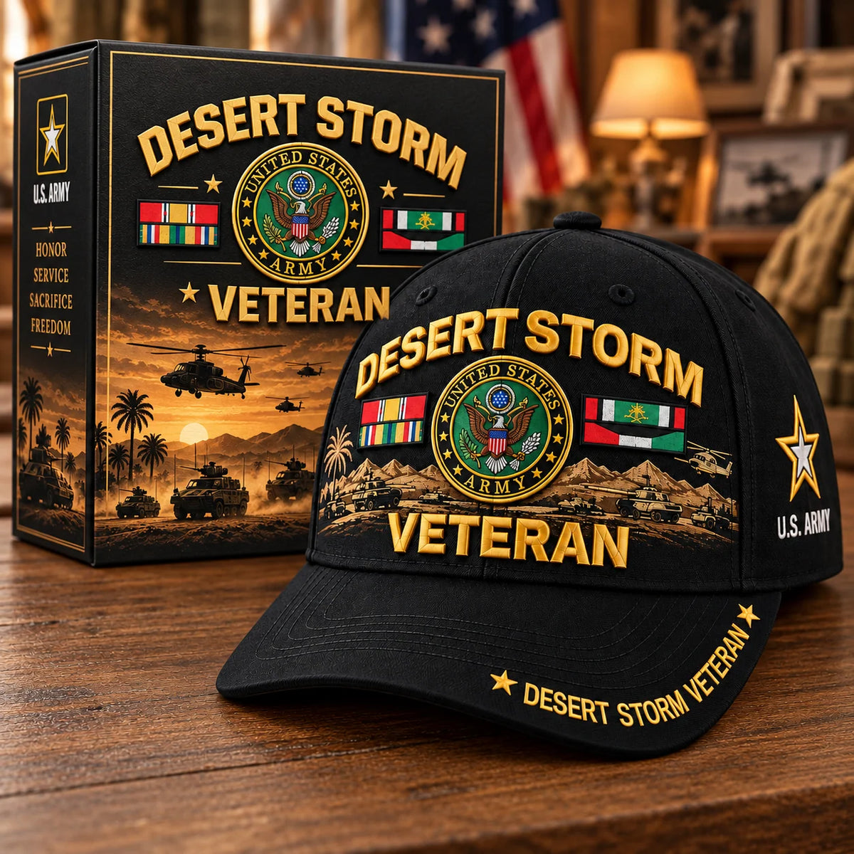 Veteran Cap Desert Storm Tribute Adjustable Curved Brim