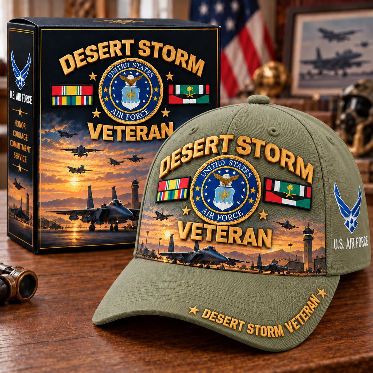Veteran Cap Desert Storm Tribute Adjustable Curved Brim