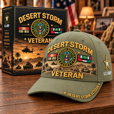 Veteran Cap Desert Storm Tribute Adjustable Curved Brim