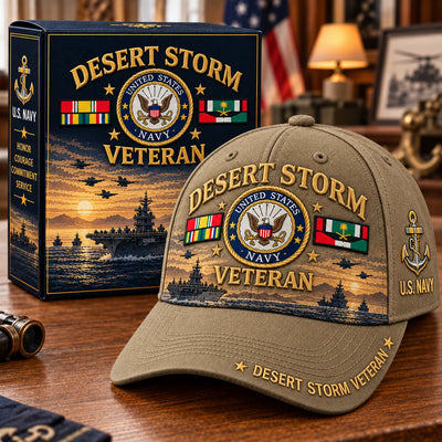 Veteran Cap Desert Storm Tribute Adjustable Curved Brim