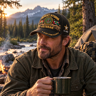 Veteran Cap Desert Storm Tribute Adjustable Curved Brim