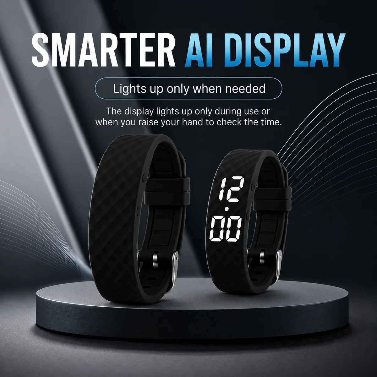 Vibration Alarm Wristband Silent Vibration Rechargeable Adjustable Band