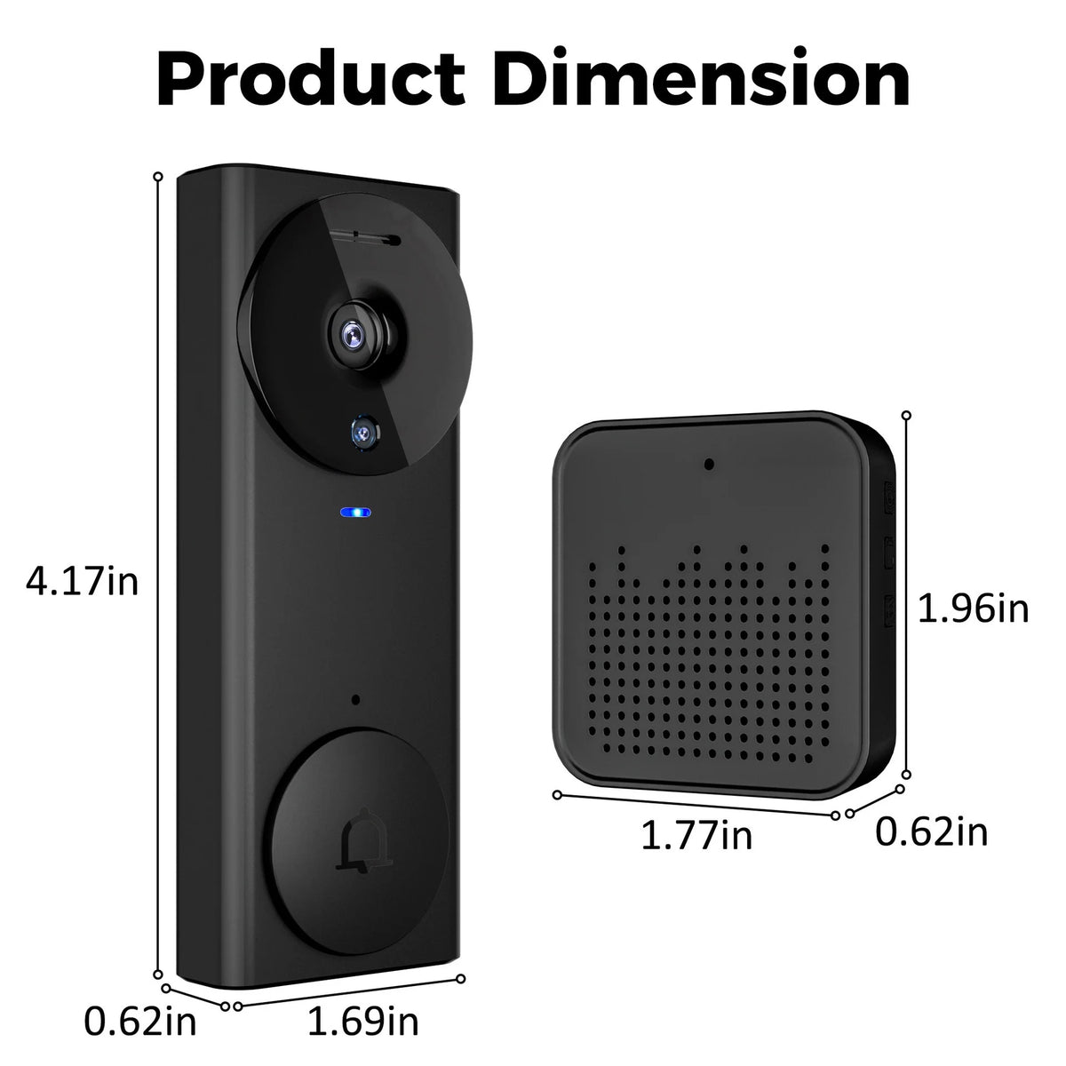 Video Doorbell 1080P AI Motion Battery Powered