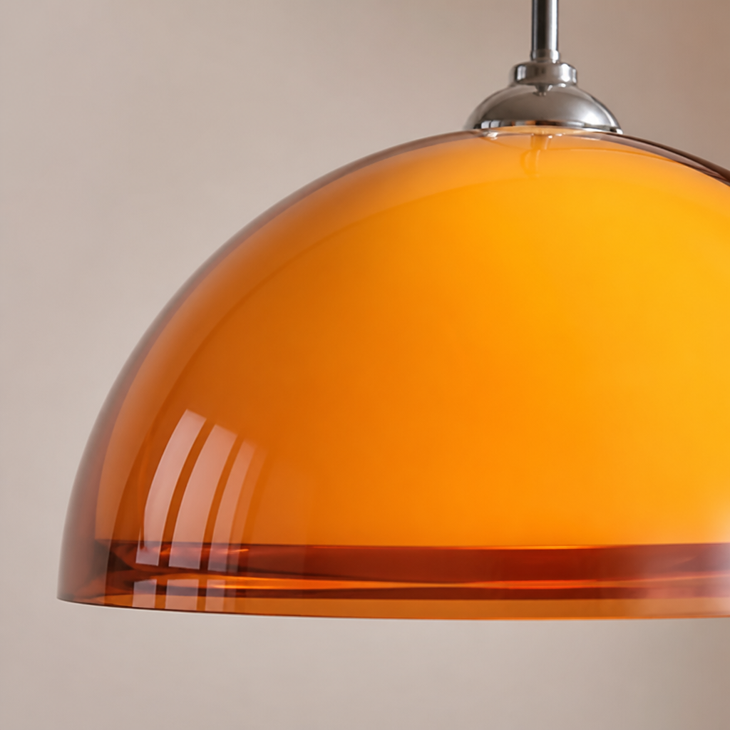 Vintage Orange Acrylic Adjustable Arch Floor Lamp
