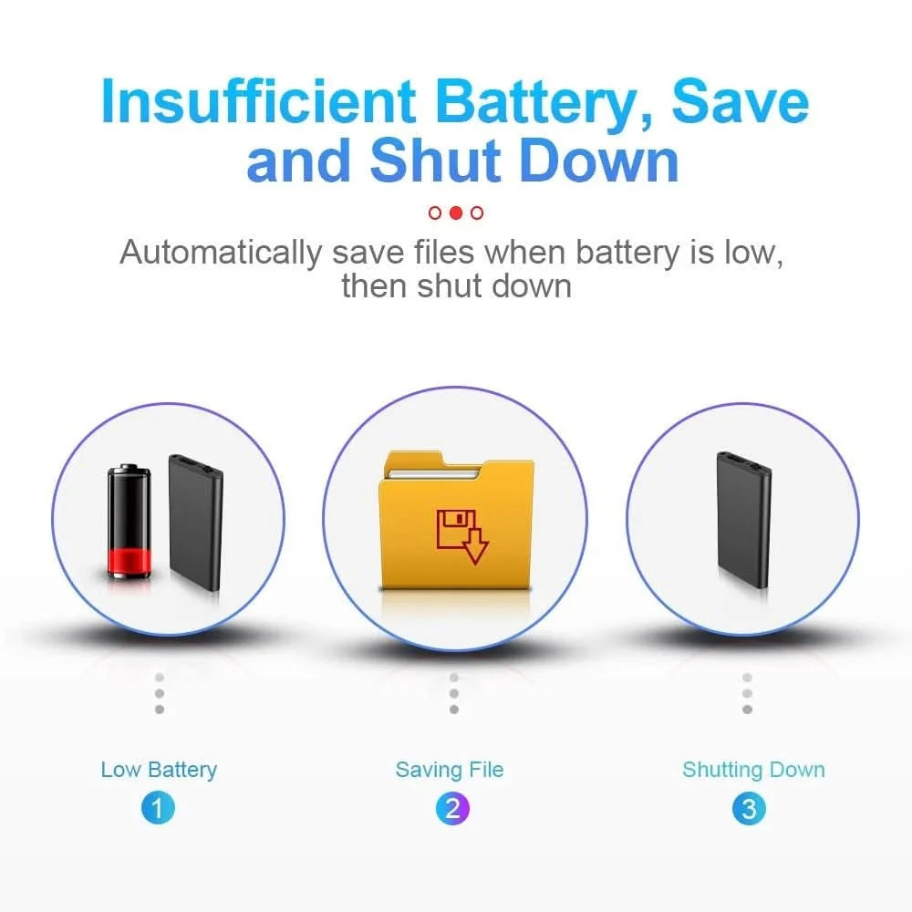 Voice Recorder Voice-Activated 32 GB Storage 50-Hour Recording