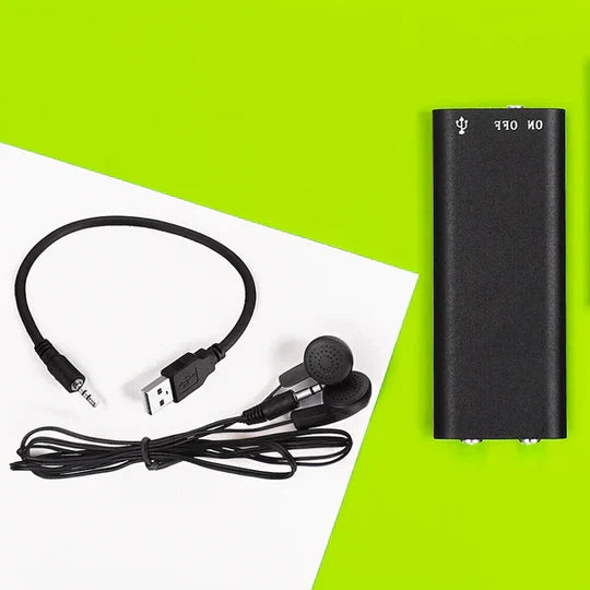 Voice Recorder Voice-Activated Compact Plug-and-Play Design