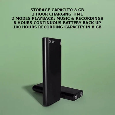 Voice Recorder Voice-Activated Compact Plug-and-Play Design