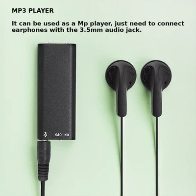 Voice Recorder Voice-Activated Compact Plug-and-Play Design