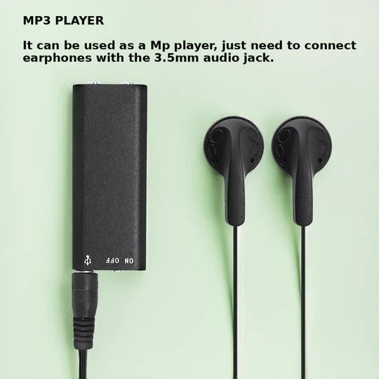 Voice Recorder Voice-Activated Compact Plug-and-Play Design