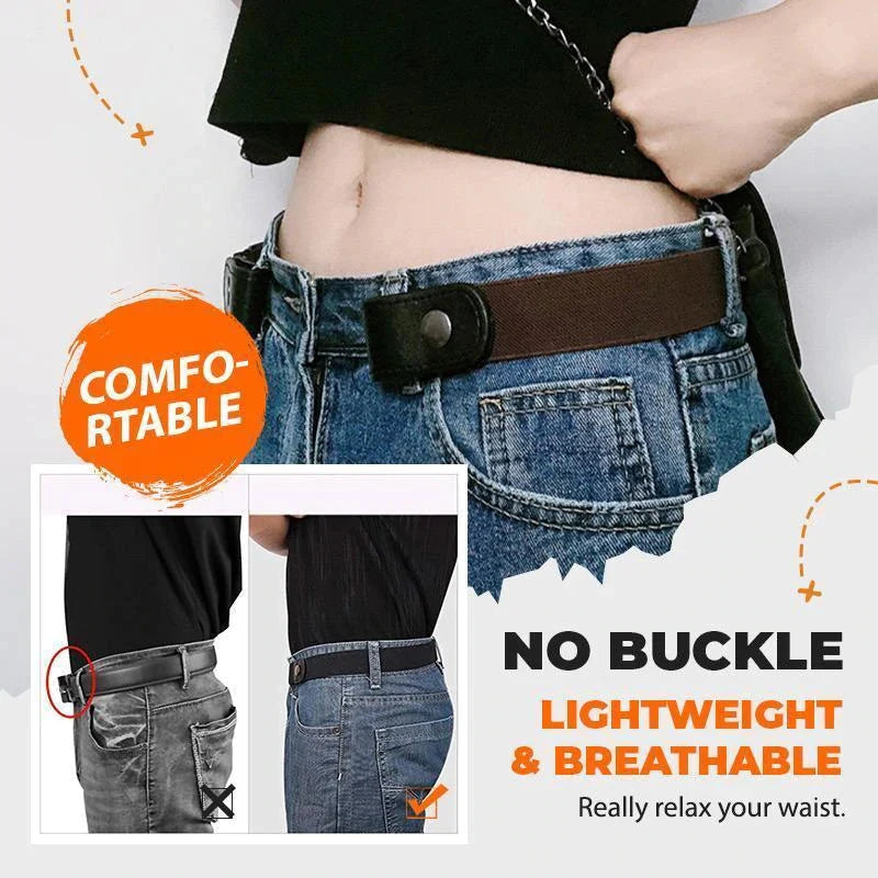 Waist Belt Buckle-Free Adjustable Elastic Set Of Two