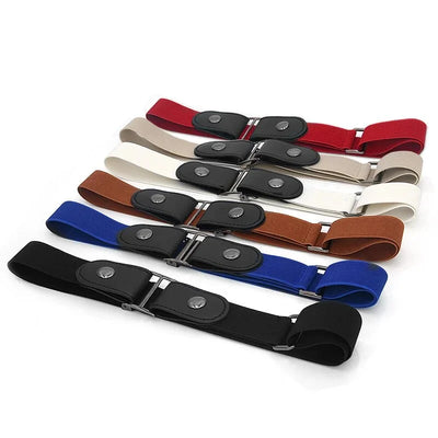 Waist Belt Buckle-Free Adjustable Elastic Set Of Two