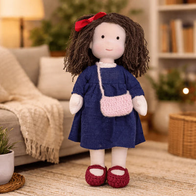 Waldorf Doll 100% Cotton Plush Body Handcrafted 11 Inch