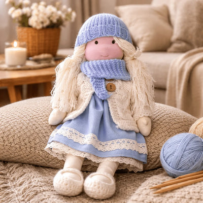 Waldorf Doll 100% Cotton Plush Body Handcrafted 11 Inch