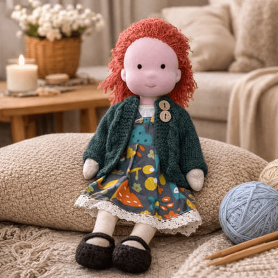 Waldorf Doll 100% Cotton Plush Body Handcrafted 11 Inch