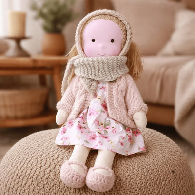 Waldorf Doll 100% Cotton Plush Body Handcrafted 11 Inch