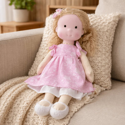 Waldorf Doll 100% Cotton Plush Body Handcrafted 11 Inch