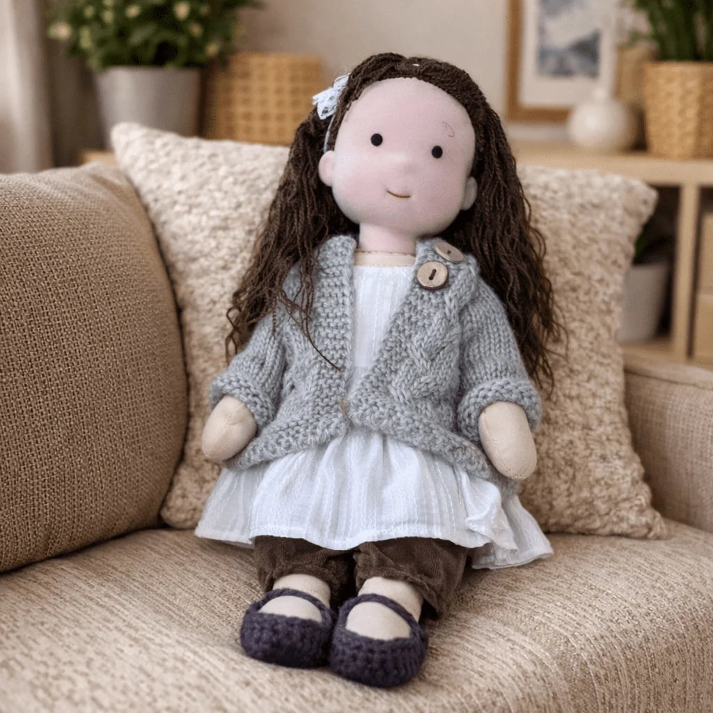 Waldorf Doll 100% Cotton Plush Body Handcrafted 11 Inch