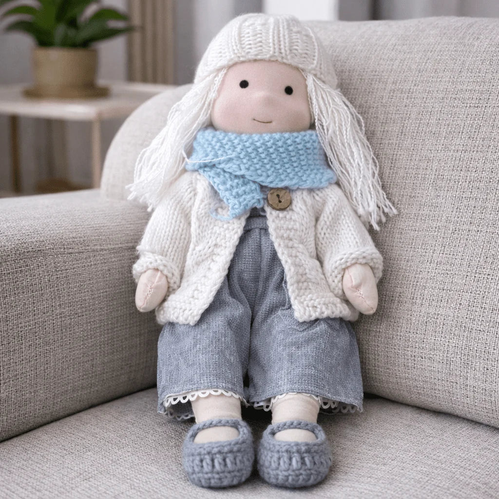 Waldorf Doll 100% Cotton Plush Body Handcrafted 11 Inch