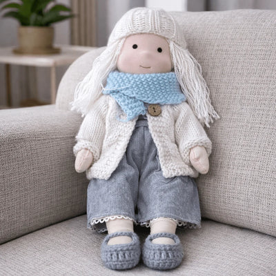 Waldorf Doll 100% Cotton Plush Body Handcrafted 11 Inch