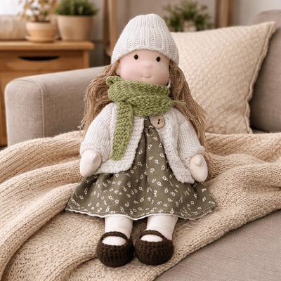 Waldorf Doll 100% Cotton Plush Body Handcrafted 11 Inch