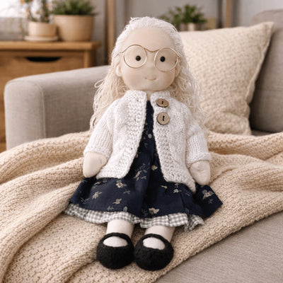 Waldorf Doll 100% Cotton Plush Body Handcrafted 11 Inch