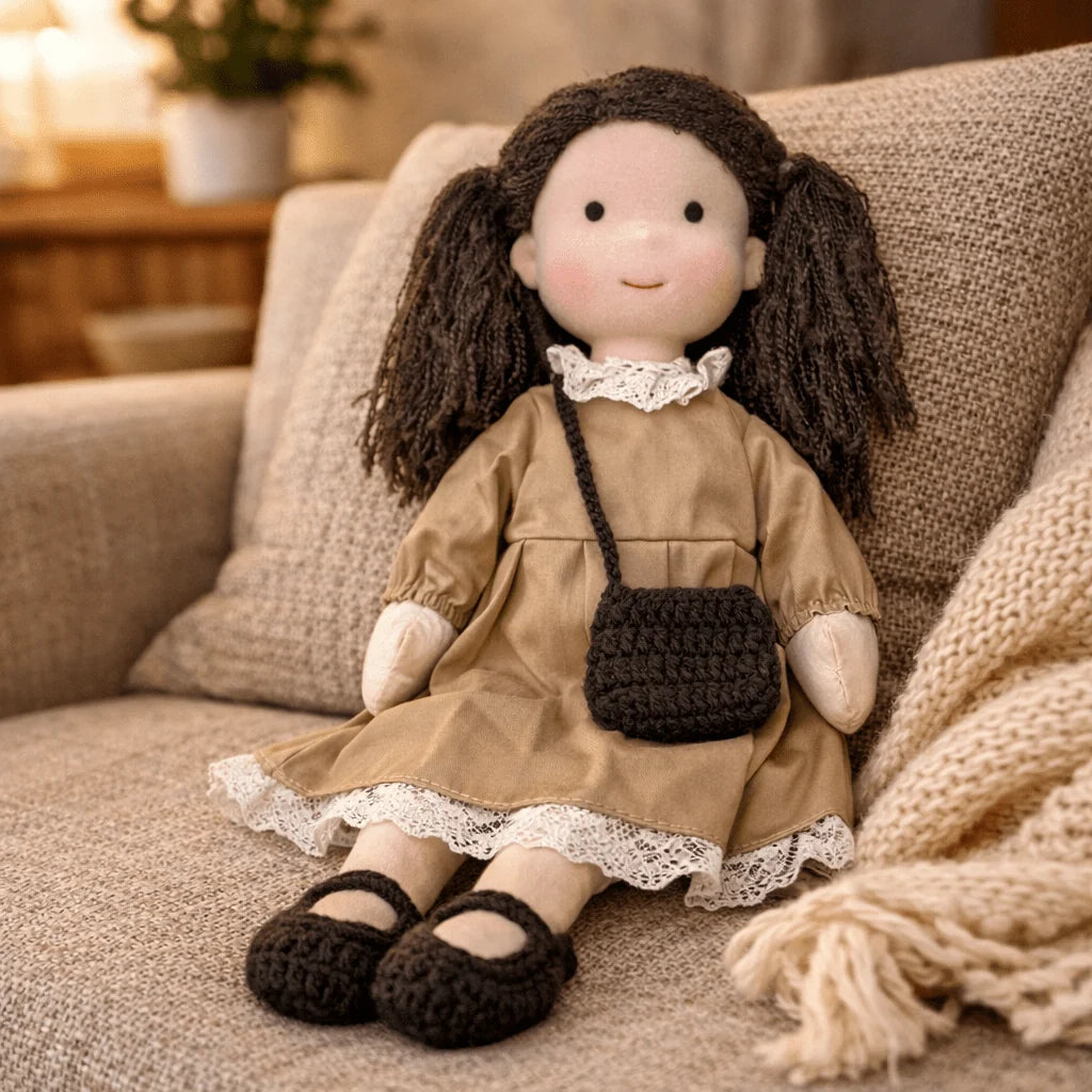 Waldorf Doll 100% Cotton Plush Body Handcrafted 11 Inch
