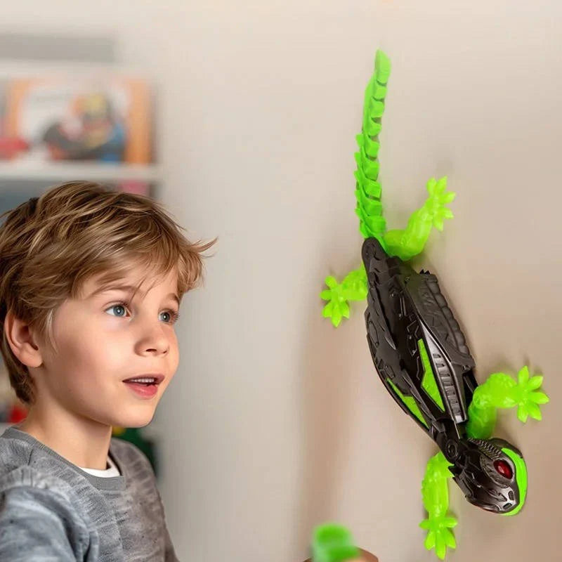 Wall-Climbing Lizard Toy Silicone Legs LED Eyes USB Rechargeable
