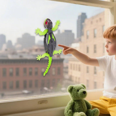 Wall-Climbing Lizard Toy Silicone Legs LED Eyes USB Rechargeable