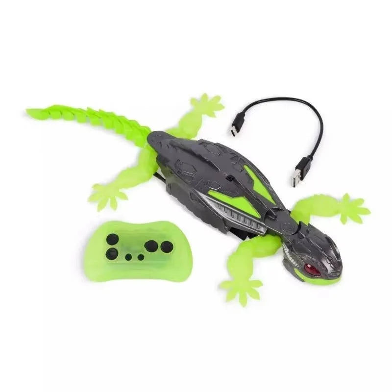 Wall-Climbing Lizard Toy Silicone Legs LED Eyes USB Rechargeable